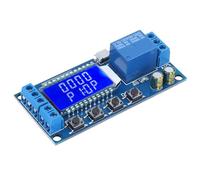 Ausla Cycle Actuator Delay Timer Switch Relay Module LCD Display 6 to 30V Plastic 0.01s to 9999min High Low Level Actuator 30V 5A DC 5A AC for Automation Control