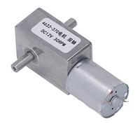 Ausla DC 12V Gear Motor, All Metal Double Shaft Gear DC Motor 4632 370, Perpendicular Output, Self Locking When Power Off, for Window Opener Door Opener Small Winch (30RPM)