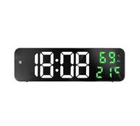 Ausla Digital Wall Clock, Large Mirror Design, Energy Efficient Operation, Clear Display, White