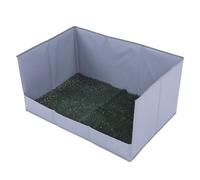 Ausla Dog Grass Pad with Tray Foldable Dog Litter Box PE Artificial Grass and Mesh Fabric 3 High Walls Easy Rinse Indoor Outdoor Travel Potty Tray for Puppies and Dogs (S)