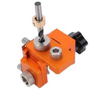 Ausla Double Hole Drilling Jig Aluminum Alloy Drill Guide Adjustable for 15 to 25mm Boards, Precise Cabinet Door Lock Hole Locator with Engraved Scale for Woodworkers