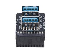 Ausla Dual Type A Header Adapter USB 3.0 19/20Pin Converter with 90 Degree Design for Desktop PC Motherboard and Fast Data Transfer (PH724B)