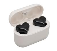 Ausla Earbuds Heart Shaped, Stylish Wireless Blue Tooth 5.3 HIFI Stereo Earphones with USB C Charging Case Support Ambient Sound for Daily, Sports (Black)