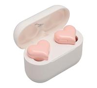 Ausla Earbuds Heart Shaped, Stylish Wireless Blue Tooth 5.3 HIFI Stereo Earphones with USB C Charging Case Support Ambient Sound for Daily, Sports (Pink)