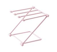 Ausla Folding Towel Rack, Plastic Countertop Dishcloth Drying Rack with 4 Arms, Foldable Hand Towel Holder for Kitchen Bathroom Counter, Space Saving Organization (Light Pink)