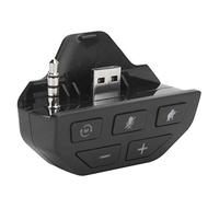 Ausla Gamepad Headset Adapter ABS Adapter with 3.5mm Port and 12 Pin Connector Plug and Play Mic Mute Volume Control for One Wireless Controller Gaming Chat (Black)
