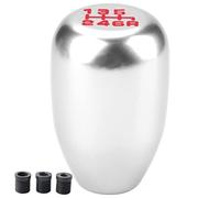 Ausla Gear Shift Knob, Metal Manual Shifter Head with 6 Speed Shape and Easy Installation for Universal Cars (Silver)