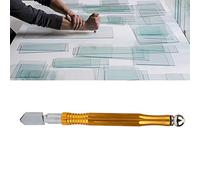 Ausla Glass Cutter Metal Alloy Glass Cutting Tool 5 in 1 Oiling Cutter with Non Slip Handle Incisive Head Compact Design for Tile Mineral Processing (Metal Alloy)
