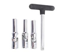 Ausla Glow Plug Removal Tool Kit 8mm 10mm 12mm Broken Glow Plug Extraction Tool Electrodes Socket Set with 3/8in T Bar Extension Universal Joint for Automotive Repair