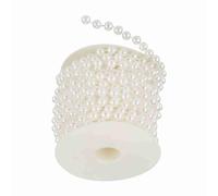 Ausla Grinding Pearl Wire Garland White ABS Imitation Pearl Bead String 10m 32.8ft Shiny 8mm Roll for Wedding Christmas Window Curtain DIY Decoration (White)