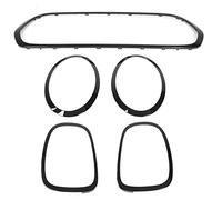Ausla Headlight Cover Trims, Gloss Black, Grille Surround Trim Kit, Easy Installation, for Mini F55 F56 F57 One S JCW 2014+