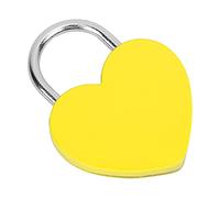 Ausla Heart Lock, Metal Exquisite Padlock with Key, Compact Decorative Heart Lock for Diary and Jewelry Box (Yellow Color)