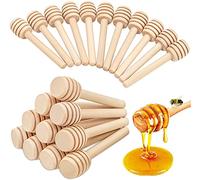 Ausla Honey Dippers, 50pcs 3 Inch Wooden Mini Honey Dipper Sticks Honey Stirrer Stick Spoon for Honey Jar Dispense Drizzle Honey and Wedding Party Gift(8cm)