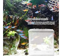 Ausla Isolation Mesh Breeder Box Plastic Aquarium Breeder 6.2 X 6.2 X 5.5 in with Suction Cup Divider Easy Installation for Fish Breeding Fry Separation in Home Fish Tanks