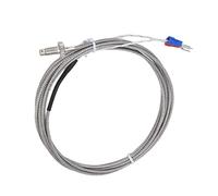 Ausla K Type Thermocouple, Ground Shielded Screw Probe Temperature Sensor 32 to 842 F with 2000mm Lead Wire, Firm Lug Connection, for HVAC Power Machinery Textile Use