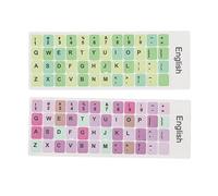 Ausla Keyboard Stickers, Colorful English PVC Material, Easy Apply & Remove, Compatible with 10in to 17in Laptops and Desktops (C)