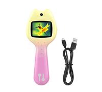 Ausla Kids Microscope, Portable Handheld Microscope with 2.0 Inch Screen, 1600X Magnification, HD Photo Video Recording, PC ABS Silicone Design for Children STEM Science Exploration (Yellow+Pink)