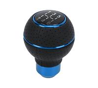 Ausla Knob Aluminum Alloy Gear Knob 5 Speed with Leather Grip 16mm Base Includes 4 Adapters Easy Install for Manual Cars and Daily Driving (Blue)