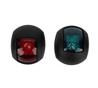 Ausla LED Marine Navigation Lights Pair of Signal Lamp Spherical Red Green Boat Side Light 3W IP66 for Pontoon Yacht Fishing Boat (Black)