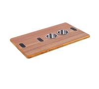 Ausla Marine RV Table Top 550x350mm Foldable Hardwood with Cup Holders, Slick Coated Finish for Yachts and Pontoon Boats