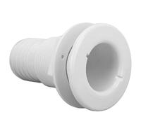 Ausla Marine Through Hull Fitting White ABS Plastic Thru Hull Connector 2in Direct Replacement Easy Install Hose Coupler Drain Outlet for Boat Water Drain Use