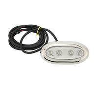 Ausla Marine Underwater LED Light, PC with 316 Stainless Steel Ring Boat Light DC 12V to 24V IP68 4 LED 10 Degree Beam for Boat Yacht Pool Waterside Blue (Blue)