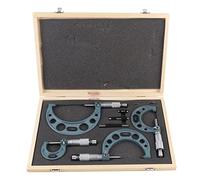 Ausla Micrometer Set Accuracy Outer Diameter Micrometer Set 4pcs 0-100mm Thickness Gauge Vernier Caliper Outside Micrometer with Box, (Auslafu2c1dgz7w)