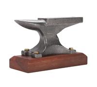 Ausla Mini Horn Anvil Cast Steel Anvil with Ebony Wood Base 75 X 26mm Flat Surface and 9mm Through Hole for Jewelry Making Metal Forging Pounding and Shaping