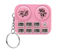 Ausla Mini Keychain, Colorful Lights DJ Disc Player, Portable DJ Keyring for Music Lovers and Parties (Pink)