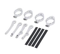 Ausla Motorcycle Headlight Mounting Bracket Silver Aluminum CNC Headlight Mount Clamp 39 to 41mm for LED Spot Lights Fork Tube Fit for Cafe Racer Cruiser Riders