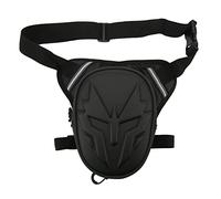 Ausla Motorcycle Leg Bag, PVC Matte Drop Leg Bag with Fabric, Breathable Back Pad, Expandable Storage, Adjustable Waist and Thigh Straps for Riding Cycling Outdoor Use (Matte Black)