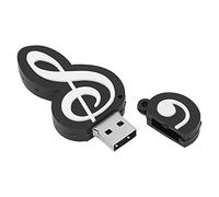 Ausla Musical Note Shaped USB Flash Drive 16GB - Plug & Play Portable Memory Stick for PC/Mac/Linux - Novelty Music-Themed Design for Data Storage of Photos, Videos, Files(Black)