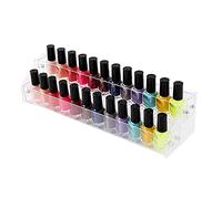 Ausla Nail Polish Organizer Rack Clear Acrylic Makeup Storage Holder Cabinet Two Tier Design for Nail Art Supplies 120 Count Capacity