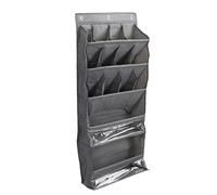 Ausla Over the Door Hanging Shoe Organizer, Breathable Hanging Storage Holder with Pockets 42x15x101cm / 16.5x5.9x39.8in (Grey)