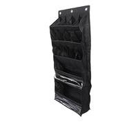 Ausla Over the Door Hanging Shoe Organizer, Breathable Hanging Storage Holder with Pockets 42x15x101cm / 16.5x5.9x39.8in (Black)