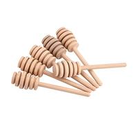 Ausla Pack of 50 Honey Spoons Wooden Set Mini Honey Dippers Skewer Spoons for Honey, Syrup, with Deep Grooves, Long Handle (-JYA01842-03)
