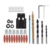 Ausla Pocket Hole Jig Aluminum Alloy 15 Degree Pocket Hole Jig 38Pcs with 6mm 8mm 10mm Drill Bushings Accurate Scale for Woodworking Board Joinery Carpentry