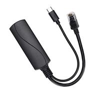Ausla PoE Splitter RJ45 48V to 5V, IEEE 802.3af 2.4A | 10/100M Ethernet Data Separation, 5KV Isolation Protection, Industrial -25~75℃, 2.4A DC Output, Type-C Plug, Home Office Use