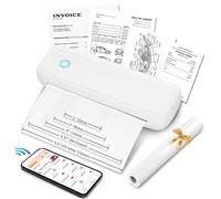 Ausla Portable Inkless Printer, Mini Wireless Small Mobile Thermal Printer Compatible for IOS Android Home Travel Office School 57mm to 216mm Size(White)