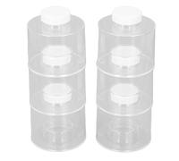 Ausla Portable Rack Transparent Plastic Tower 6 Stackable Seasoning Pots 35 Cm Height Individual Lids Space Saving Storage for Kitchen Counter Pantry Home Cooks