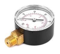 Ausla Pressure Gauge, 50mm Brass Thread, 1/4 BSPT Connection, 0-300 PSI/0-20 Bar Range, Transparent Cover, for Air Gas Water