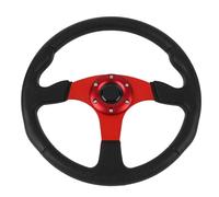 Ausla Racing Steering Wheel 14 Inch PU Leather Sports Steering Wheel with Aluminum Frame 6 Hole Universal Fit Easy Installation for Drift Track Day Street Car Drivers (Red)