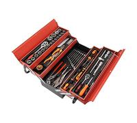 Ausla Ratchet Socket Tool Chrome Molybdenum Steel Socket Wrench Set 3 Layer Folding Case 1 2in and 1 4in Drive Multi Size Kit for Car Motorcycle Repair Mechanics