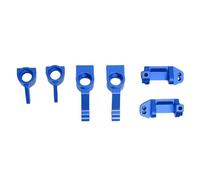 Ausla RC Car Front Steering Blocks, Aluminum Alloy Front Caster Block and Rear Stub Axle Carrier Kit, Precision Fit 6 Piece Replacement for Slash RC Car Track Use (Blue)