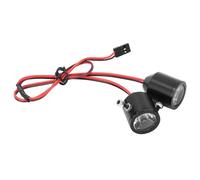 Ausla RC Searchlight, Aluminum Alloy 3W LED, Receiver Powered 5V to 7V, Easy Installation, Direct Replacement Light Kit for Remote Control Car Night Driving (Black)