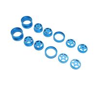 Ausla RC Wheel Hub Set Alloy Wheel Hub Replacement 4Pcs Clamping Design with Screws Nuts and Gaskets Easy Install Metallic Upgrade for RC Car Buggy Wasp Racing (Blue)