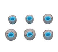 Ausla Replacement Earphone Eartips, 3 Size Silicone Pairs (Gray Blue) | Noise Isolating Earbud Covers, 4.5-6.5mm Sound Hole Fit, Soft Ergonomic Design, Replacement, Spiral Pattern