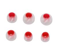 Ausla Replacement Earphone Eartips, 3 Size Silicone Pairs (Transparent Red) | Noise Isolating Earbud Covers, 4.5-6.5mm Sound Hole Fit, Soft Ergonomic Design, Replacement, Spiral Pattern