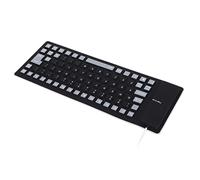Ausla Rollable Silicone Keyboard, USB Wired Foldable Keyboard 85 Keys, Silent Soft Touch Portable Design with Finger Protection, for PC Office Travel and Shared Spaces (Black)