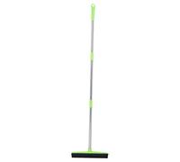Ausla Rubber Broom Telescopic Floor Broom with Adjustable Handle and Built-in Squeegee for Pet Hair Removal 48 Inches Tool (Green)